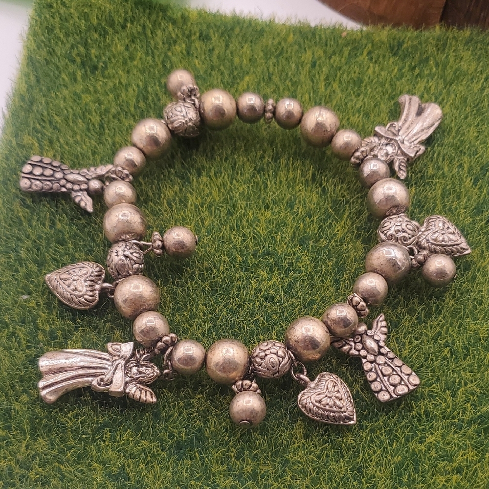 Antique Guardian Angel Charm Bracelet B3340